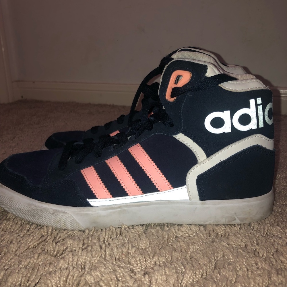 Adidas Navy & Pink High Tops